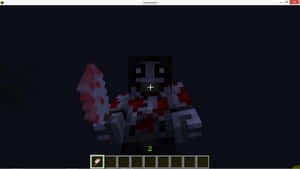 Minecraft角色以深色像素風格持劍