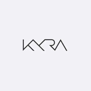 淺灰色背景上的風格化黑色KARA標誌 — 極簡美學 壁紙