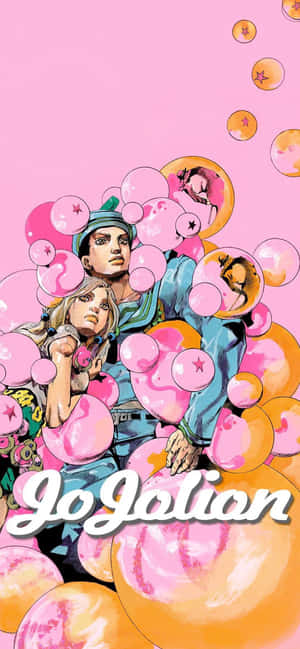 兩個動漫角色在彩色氣泡中，帶有「JoJolion」文字。