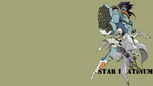 兩個動漫戰士擺出動作姿勢，帶有「Star Platinum」文字。