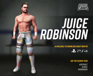 摔角手Juice Robinson穿著色彩繽紛的裝備為PS4遊戲廣告擺姿勢。 — 摔角 GIF 壁紙