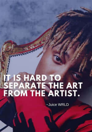 Juice WRLD 肖像，附有關於藝術和藝術家的引文 — Jugo GIF 壁紙