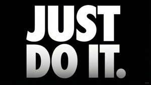 黑色背景上的白色勵志標語 JUST DO IT.