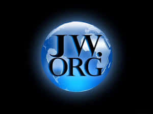 藍色地球儀標誌，JW.ORG 文字在黑色背景上發光。 — 凌志標誌 GIF 壁紙