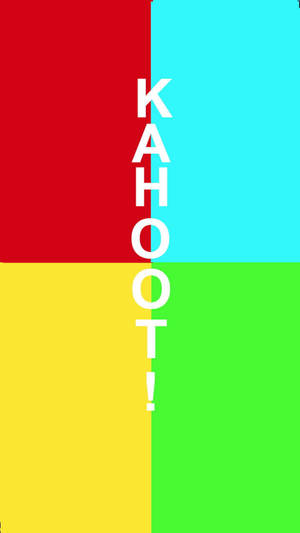 KAHOOT! 標誌以白色文字顯示在彩色四象限背景上。 — 黑川伊佐那 壁紙