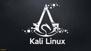Kali Linux標誌，帶有龍和像素設計，在深色背景上。
