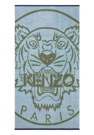 帶有橄欖綠色老虎頭和 Kenzo Paris 標誌的藍色毛巾。 — OnePlus Pad 壁紙