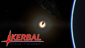 Kerbal太空計劃太空船在太空中靠近恆星和行星飛行。