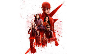 The Flash 和他的超級英雄團隊以紅色潑漆設計呈現。 — 火影忍者海報 壁紙