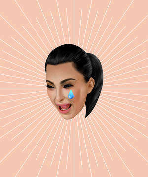 名人 Kim Kardashian 的有趣表情符號桌布。 — Galaxy Z Fold 5 壁紙