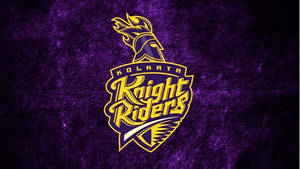 Kolkata Knight Riders板球隊標誌在紋理紫色背景上