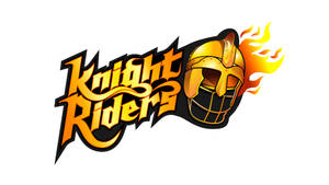 Knight Riders標誌，金色頭盔和火焰