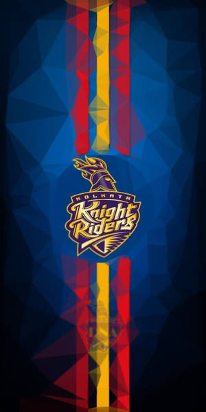 Kolkata Knight Riders體育隊伍標誌，置於幾何多邊形背景上。