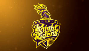 Kolkata Knight Riders運動隊標誌，帶有騎士頭盔和動態文字。