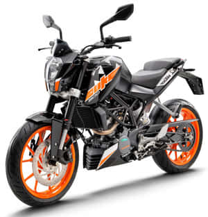 黑色和橙色KTM Duke 200電單車工作室拍攝 — 機車 壁紙