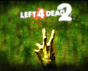 喪屍手從Left 4 Dead 2標誌下的綠色牆壁中伸出。