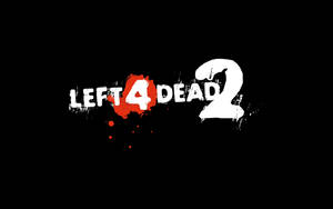 Left 4 Dead 2 遊戲標誌，黑色背景上有紅色血跡飛濺。