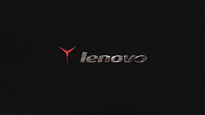 Lenovo標誌帶紅色Y符號，黑色紋理背景