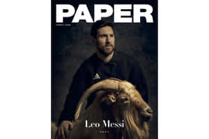 里奧·美斯在Paper Magazine體育版的暗色工作室照片中與山羊合影。 — 梅西 壁紙