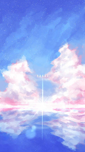 粉彩天空，粉紅雲彩在星光下閃爍的地平線中倒映。