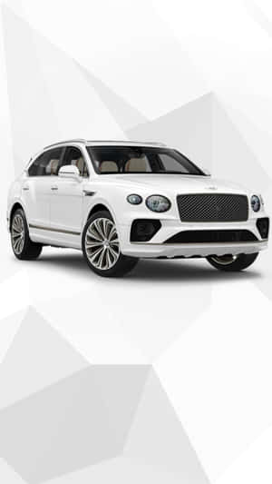 白色賓利Bentayga SUV在幾何灰色背景上 — iPhone 8 壁紙