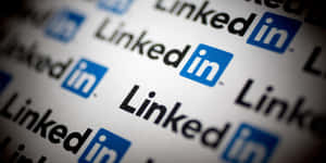 白色背景上重複的LinkedIn標誌，淺景深。