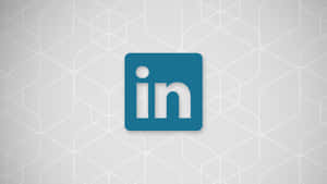 幾何圖案背景上的 LinkedIn 標誌
