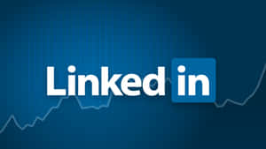 藍色背景上帶有上升圖表的LinkedIn標誌。
