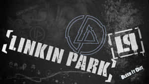 Linkin Park專輯《Bleed It Out》的藝術作品，在深色紋理背景上帶有塗鴉風格文字。