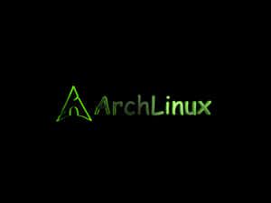 ArchLinux 標誌在黑色背景上發出綠色光芒