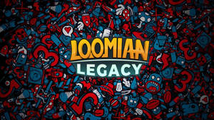 Loomian Legacy 遊戲標誌，周圍環繞著色彩繽紛的卡通生物。