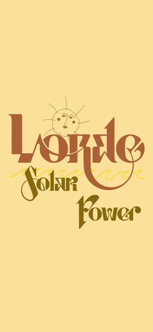 黃色背景上的Lorde Solar Power文字及太陽臉孔圖案