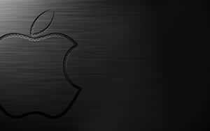 拉絲金屬背景上的Apple標誌輪廓