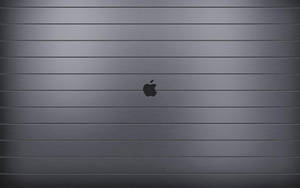 拉絲金屬表面上嘅Apple標誌，帶有水平線條。