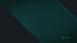 極簡青綠色和黑色漸變桌布，帶有 manjaro 標誌