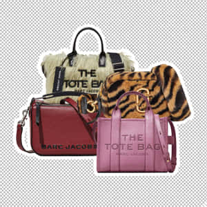 各種顏色和質感的 Marc Jacobs 手袋系列。