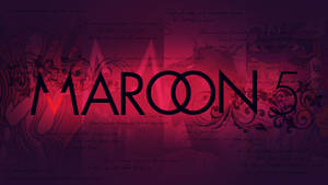 Maroon 5 樂隊標誌，帶有手寫歌詞和紫色及紅色的花卉設計。 — 紅色美學 壁紙