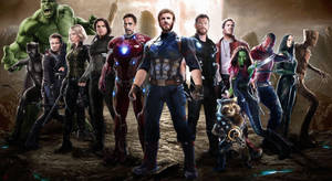 Marvel 超級英雄團隊在岩石地形中擺出戰鬥姿勢。