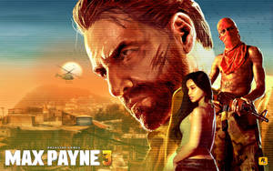 Max Payne 3 遊戲封面，主要角色置身於陽光普照的城市環境中。