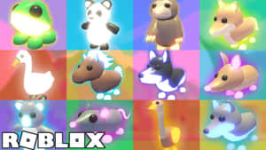 Roblox動物頭像在柔和背景上以霓虹色彩發光。