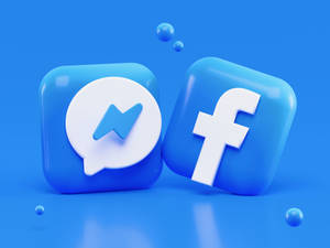 Facebook 和 Messenger 應用程式圖示的 3D 渲染，背景為藍色 — 凌志標誌 GIF 壁紙