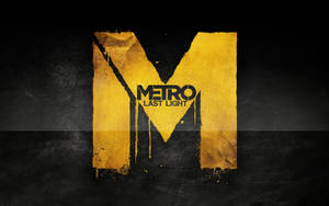 Metro Last Light 遊戲標誌，在深色背景上有一個大的金色 M。