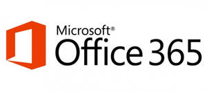 Microsoft Office 365 標誌，帶有橙色視窗圖示和黑色文字。