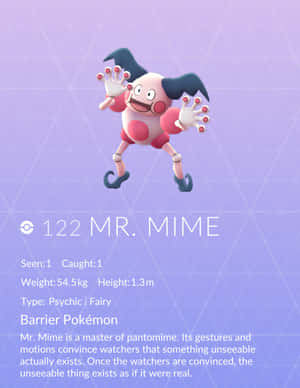 Mr. Mime寶可夢舉起雙臂漂浮在紫色幾何背景上。 — 紫色美學 壁紙