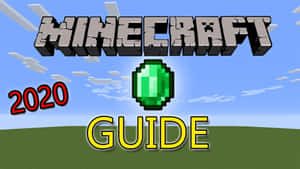 Minecraft 2020 指南封面，帶有像素鑽石和方塊文字。 — 我的世界 壁紙