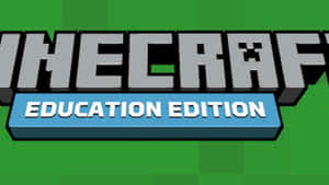 Minecraft Education Edition 標誌，帶有方塊狀3D文字，背景為綠色。
