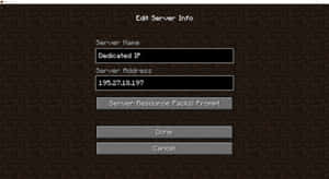 Minecraft 伺服器設定畫面，帶有輸入欄位和按鈕。 — 型格 Minecraft 壁紙