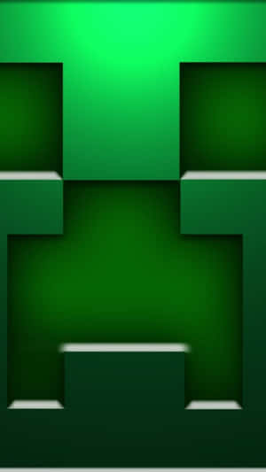 Minecraft 電子遊戲中綠色像素化的爬行者面孔 — 我的世界 壁紙