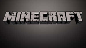Minecraft 遊戲標誌，3D 方塊字體，裂紋紋理，深色背景 — 我的世界 壁紙