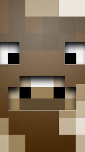 像素化Minecraft角色面孔，有大眼睛和張開的嘴巴。 — 我的世界 壁紙